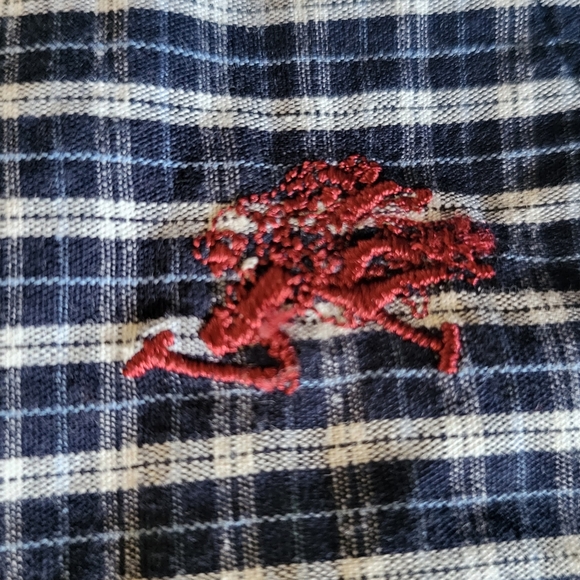 U. S. Polo Men's Plaid Front-centered buttons Plaid, Colors: blue & white Size:L - Picture 8 of 12